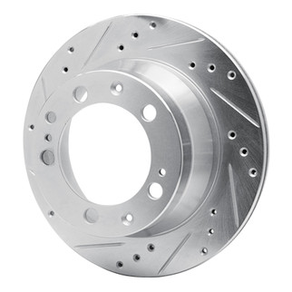 R1 87-89 Porsche 944 Except Turbo Rear Left Drilled & Slotted Silver Brake Rotor