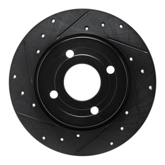 R1 18-22 Ford Ecosport Rear Left Drilled & Slotted Black Brake Rotor