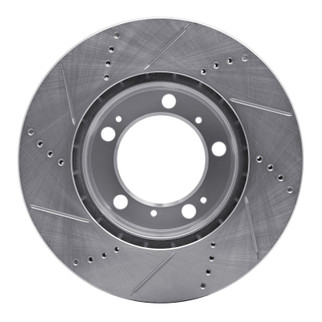 R1 97-04 Porsche Boxster Front Right Drilled & Slotted Silver Brake Rotor