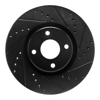 R1 18-22 Ford Ecosport Front Right Drilled & Slotted Black Brake Rotor