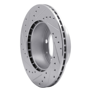 R1 87-89 Porsche 944 Except Turbo Front Right Drilled & Slotted Silver Brake Rotor