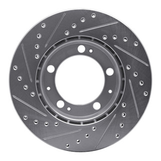R1 87-89 Porsche 944 Except Turbo Front Right Drilled & Slotted Silver Brake Rotor