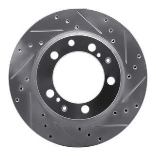 R1 87-97 Porsche 944 Turbo Rear Right Drilled & Slotted Silver Brake Rotor