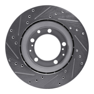 R1 87-97 Porsche 944 Turbo Rear Right Drilled & Slotted Silver Brake Rotor