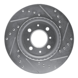 R1 86-86 Saab 9000 Front Left Drilled & Slotted Silver Brake Rotor