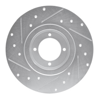R1 62-80 MG MGB Front Right Drilled & Slotted Silver Brake Rotor