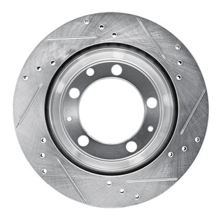 R1 77-88 Porsche 928 Rear Left Drilled & Slotted Silver Brake Rotor