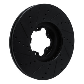 R1 15-25 Ford Transit-350 HD/DRW Front Right Drilled & Slotted Black Brake Rotor