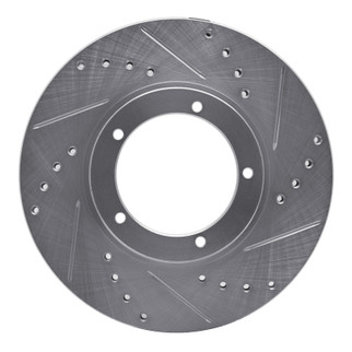 R1 67-88 Porsche 911 Front Right Drilled & Slotted Silver Brake Rotor