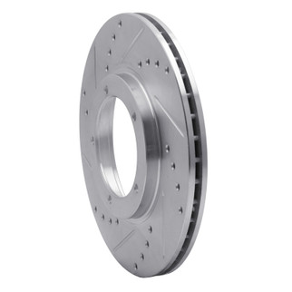 R1 67-88 Porsche 924 Front Left Drilled & Slotted Silver Brake Rotor