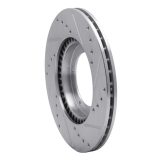 R1 67-88 Porsche 924 Front Left Drilled & Slotted Silver Brake Rotor