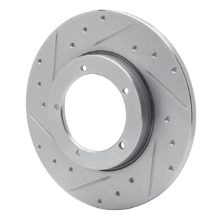 R1 65-76 Porsche 911 Front Left Drilled & Slotted Silver Brake Rotor