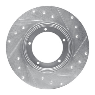 R1 65-76 Porsche 911 Front Left Drilled & Slotted Silver Brake Rotor