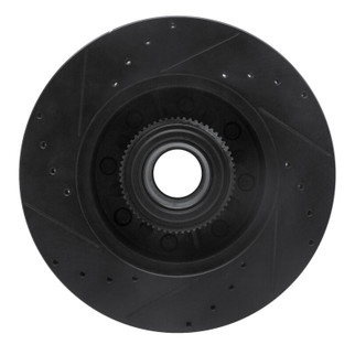 R1 11-25 Ford F-350 Super Duty 2WD Front Right Drilled & Slotted Black Brake Rotor