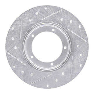 R1 65-76 Porsche 911 Front Right Drilled & Slotted Silver Brake Rotor