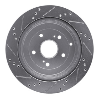 R1 09-17 Suzuki Grand Vitara (Mexico) Rear Right Drilled & Slotted Silver Brake Rotor