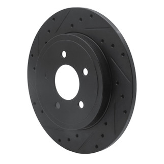 R1 05-08 Ford Escape Rear Left Drilled & Slotted Black Brake Rotor