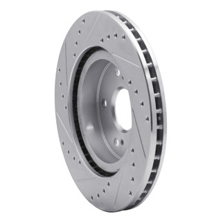 R1 06-17 Suzuki Grand Vitara Front Right Drilled & Slotted Silver Brake Rotor