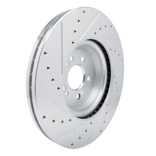R1 20-25 Mercedes-Benz GLE350 Front Right Drilled & Slotted Silver Brake Rotor