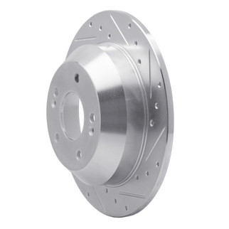R1 10-21 Hyundai Santa Fe Rear Right Drilled & Slotted Silver Brake Rotor
