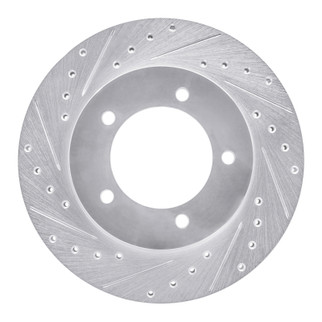 R1 96-98 Suzuki SIDEKICK Front Left Drilled & Slotted Silver Brake Rotor