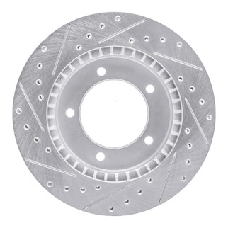 R1 96-98 Suzuki SIDEKICK Front Right Drilled & Slotted Silver Brake Rotor