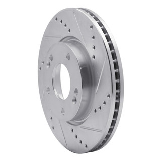 R1 03-13 Hyundai Sonata Front Right Drilled & Slotted Silver Brake Rotor