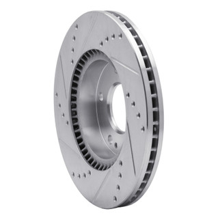 R1 03-13 Hyundai Sonata Front Right Drilled & Slotted Silver Brake Rotor