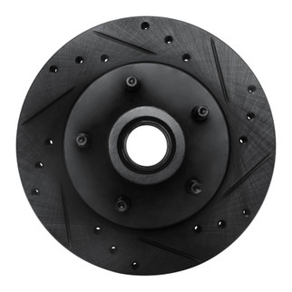 R1 91-94 Ford Explorer Front Right Drilled & Slotted Black Brake Rotor