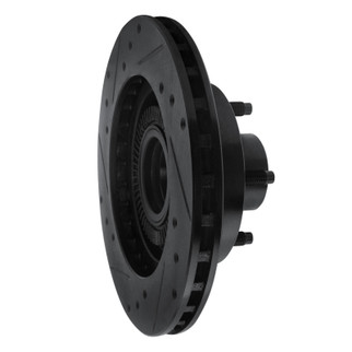 R1 91-94 Ford Explorer Front Right Drilled & Slotted Black Brake Rotor