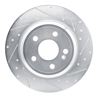 R1 20-25 Mercedes-Benz GLE350 Rear Right Drilled & Slotted Silver Brake Rotor
