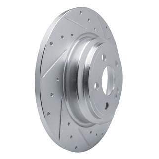 R1 20-25 Mercedes-Benz GLE350 Rear Right Drilled & Slotted Silver Brake Rotor