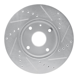R1 04-10 Chevrolet Epica (USA/Canada) Front Left Drilled & Slotted Silver Brake Rotor