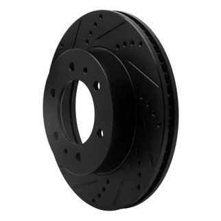 R1 06-10 Hummer H3T Front Left Drilled & Slotted Black Brake Rotor