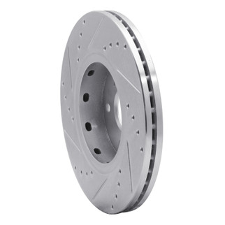R1 10-13 Suzuki Kizashi Front Right Drilled & Slotted Silver Brake Rotor
