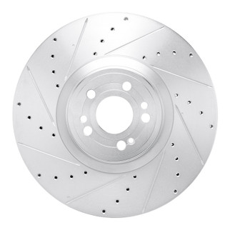 R1 20-26 Mercedes-Benz GLE350 Front Left Drilled & Slotted Silver Brake Rotor
