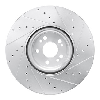 R1 20-26 Mercedes-Benz GLE350 Front Left Drilled & Slotted Silver Brake Rotor