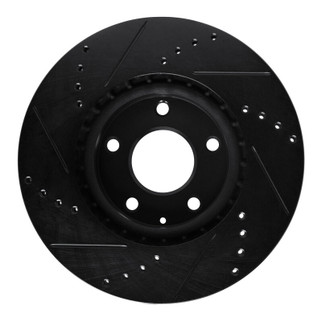 R1 13-19 Mazda 6 Front Right Drilled & Slotted Black Brake Rotor