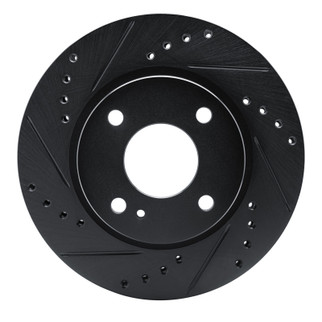 R1 11-19 Ford Figo (Mexico) Front Left Drilled & Slotted Black Brake Rotor