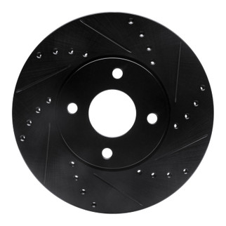 R1 05-12 Ford Ecosport (Mexico) Front Right Drilled & Slotted Black Brake Rotor