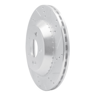 R1 15-21 Mercedes-Benz S450 Rear Right Drilled & Slotted Silver Brake Rotor