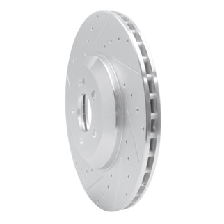 R1 17-23 Mercedes-Benz CLS450 Rear Left Drilled & Slotted Silver Brake Rotor