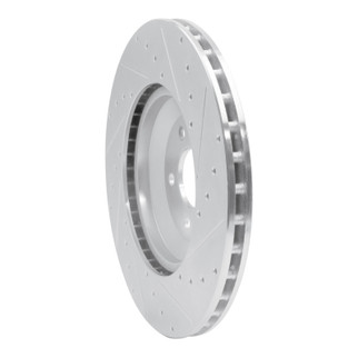 R1 17-23 Mercedes-Benz CLS450 Rear Left Drilled & Slotted Silver Brake Rotor
