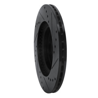 R1 06-15 Mazda MX-5 Miata Front Left Drilled & Slotted Black Brake Rotor
