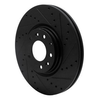 R1 06-07 Mazda 6 Front Right Drilled & Slotted Black Brake Rotor