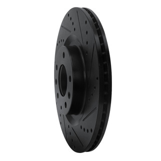 R1 04-11 Mazda RX-8 Front Right Drilled & Slotted Black Brake Rotor