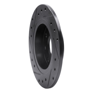 R1 90-93 Mazda Miata Rear Right Drilled & Slotted Black Brake Rotor