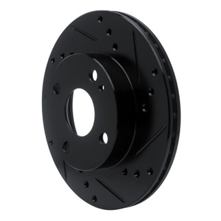 R1 90-93 Mazda Miata Front Right Drilled & Slotted Black Brake Rotor