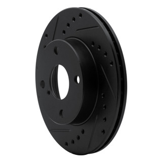 R1 90-93 Mazda Miata Front Left Drilled & Slotted Black Brake Rotor