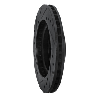 R1 88-92 Ford Probe Front Right Drilled & Slotted Black Brake Rotor